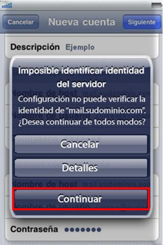 Imposible identificar identidad del servidor Imposible identificar identidad del servidor