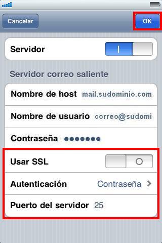 Configuracion SMTP